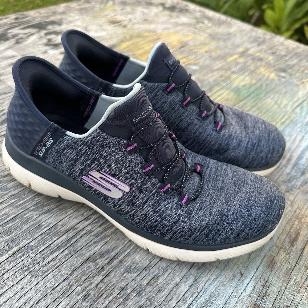Skechers Slip-Ins Women's US Size 8 Navy/Purple Sneakers Shoes Style 850 - Picture 2 of 13
